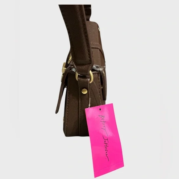 Betsey Johnson Y2K Vegan Leather Shoulder Bag Gold Hardware  display picture 1